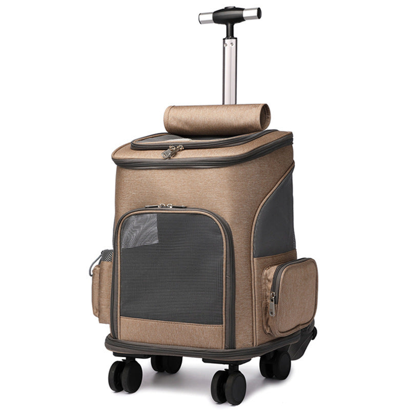 Cat Travel Backpack with Trolley and Wheels