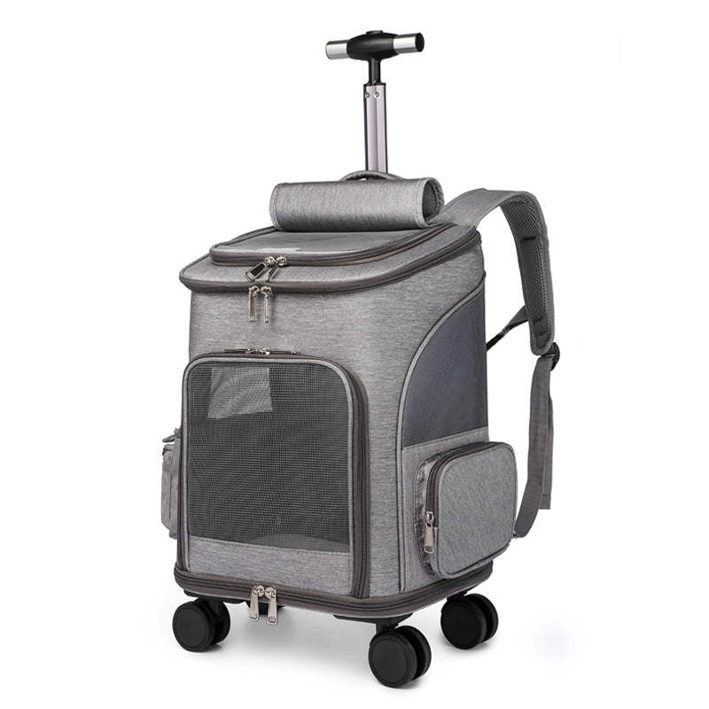 Cat Travel Backpack with Trolley and Wheels