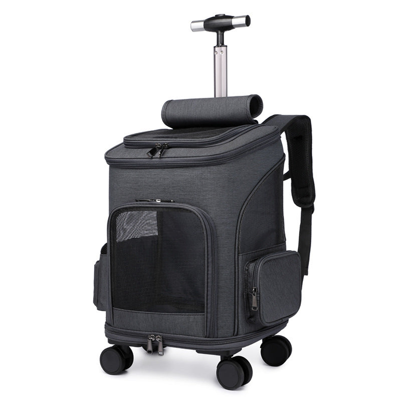 Cat Travel Backpack with Trolley and Wheels