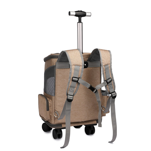 Cat Travel Backpack with Trolley and Wheels