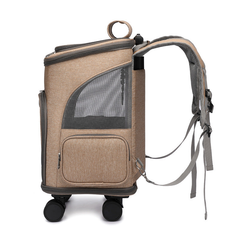 Cat Travel Backpack with Trolley and Wheels