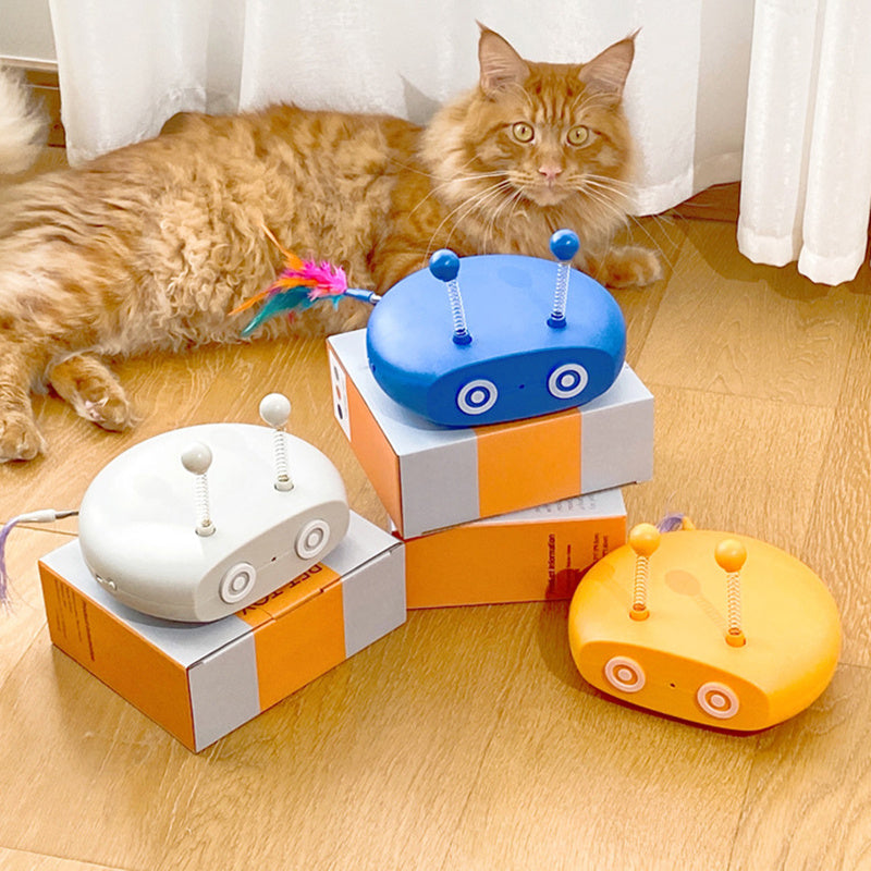 Smart Interactive Cat Toy with Laser and Feather Fun