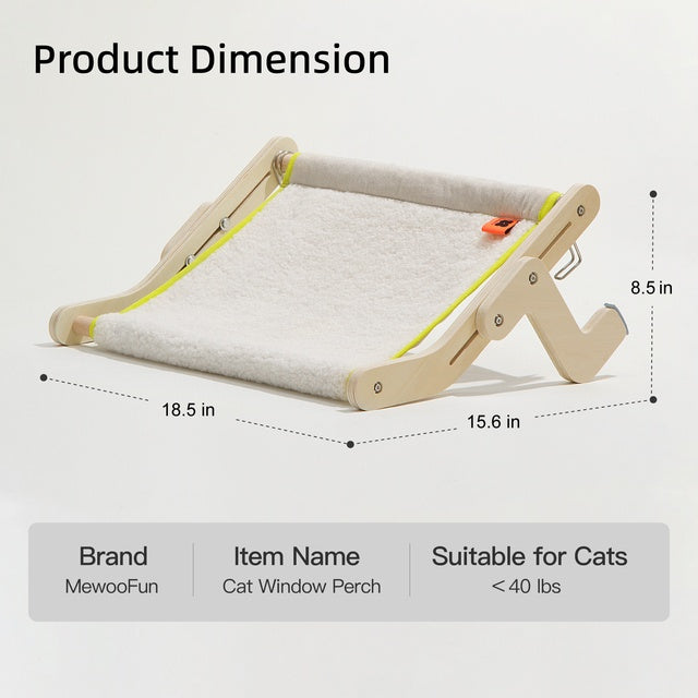 Comfy Cat Window Perch with Soft Washable Mat
