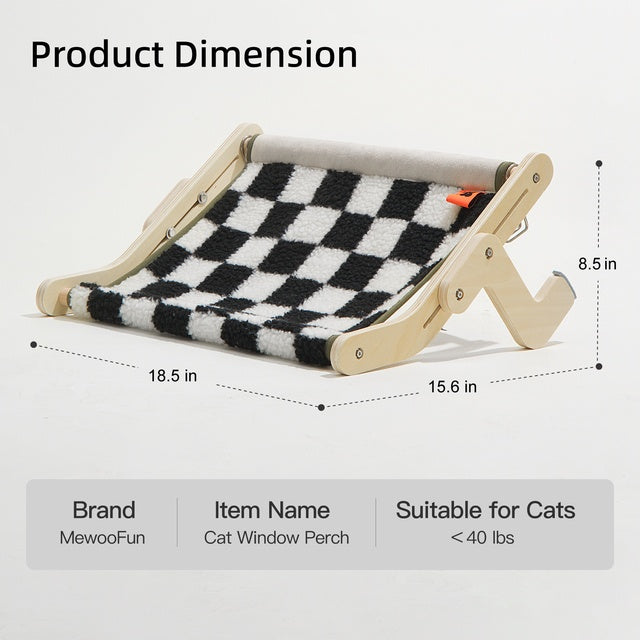 Comfy Cat Window Perch with Soft Washable Mat